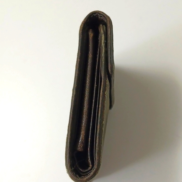 Louis Vuitton *Vintage* Trifold Mini Lin Army Green Denim Leather Wallet - Picture 4 of 11